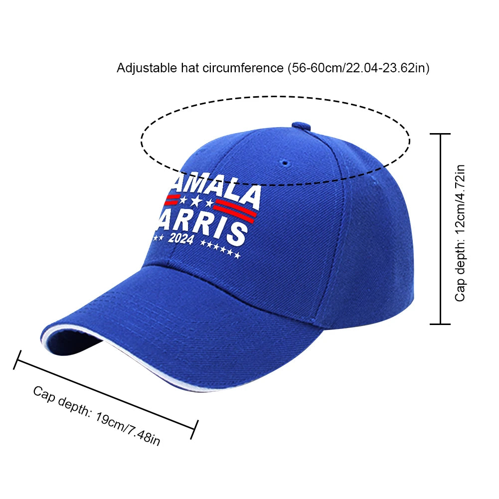 Kamala Harris 2024 Hat President Election Hat Unisex Baseball Caps Breathable Adjustable Hip Hop Dad Hats for Men Women Running