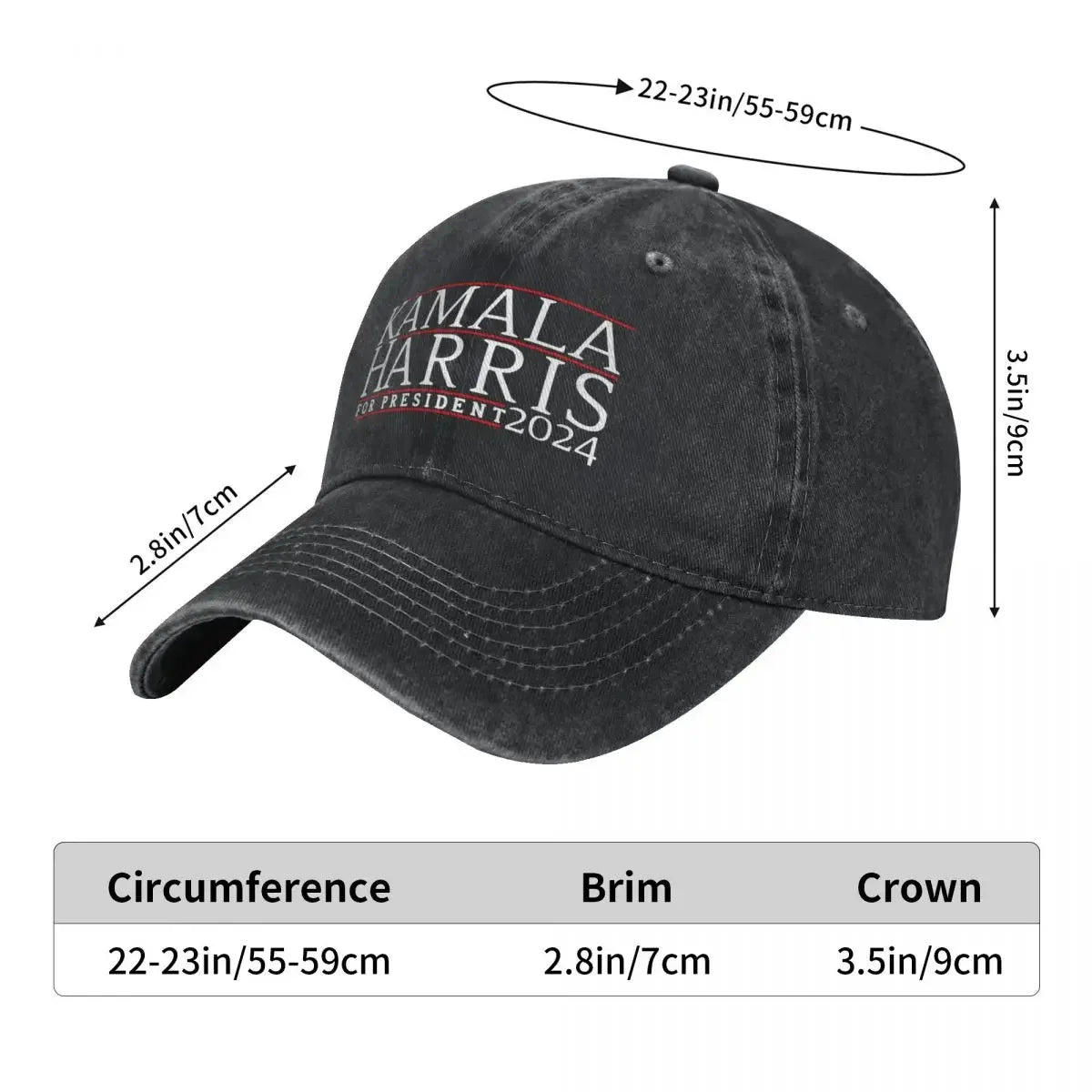 2024 Kamala Harris President Election Baseball Cap Merchandise Vintage Distressed Washed Casquette Headwear Soft Hats Cap