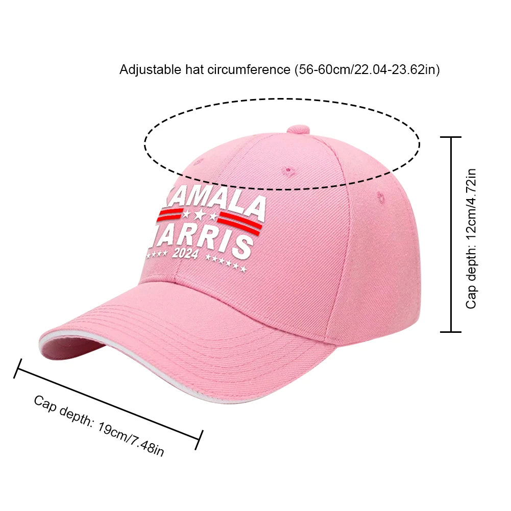 Kamala Harris 2024 Hat President Election Hat Unisex Baseball Caps Breathable Adjustable Hip Hop Dad Hats for Men Women Running