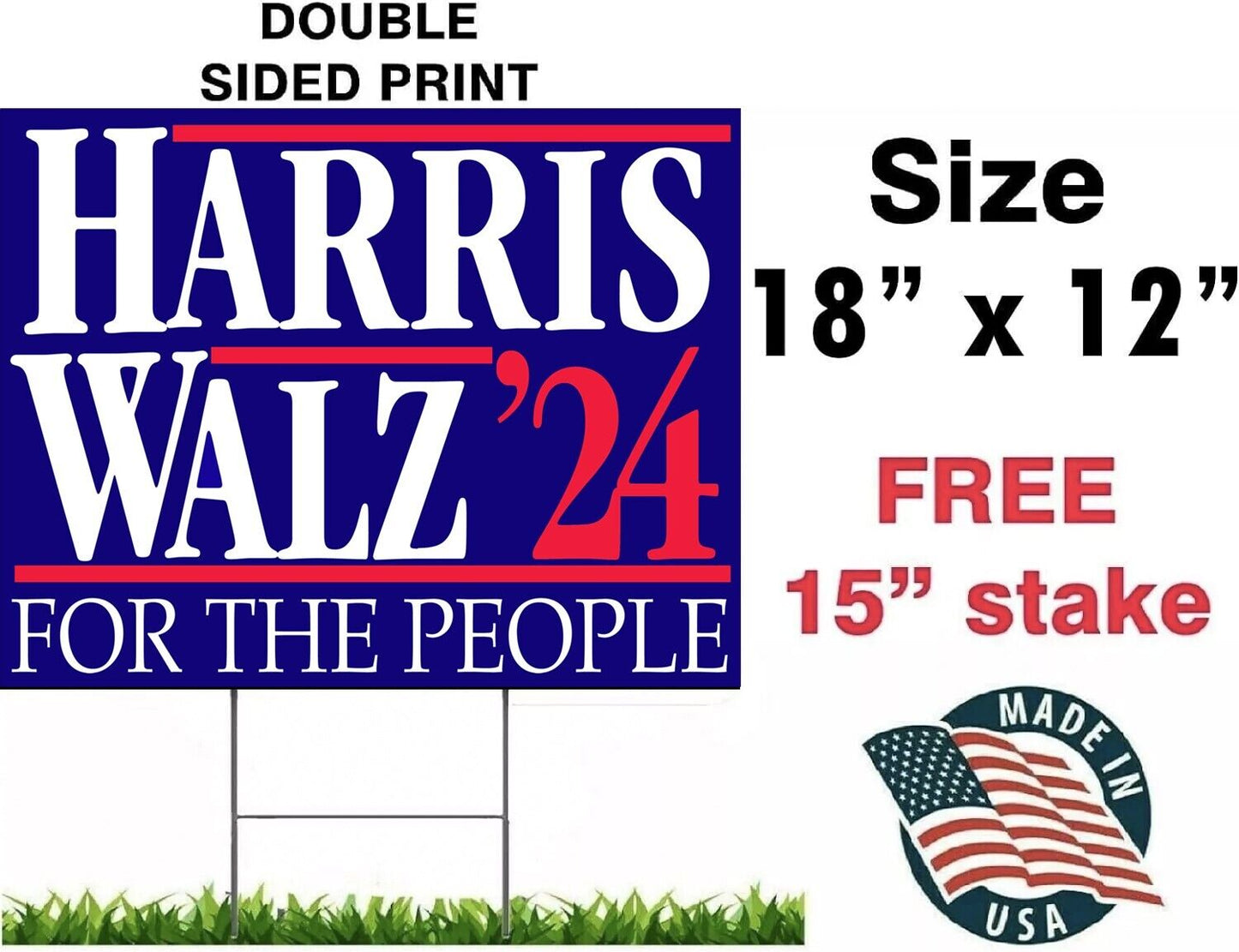 Harris Walz Yard Sign Harris Walz 2024 Yard Sign Kamala Harris Yard Sign Walz